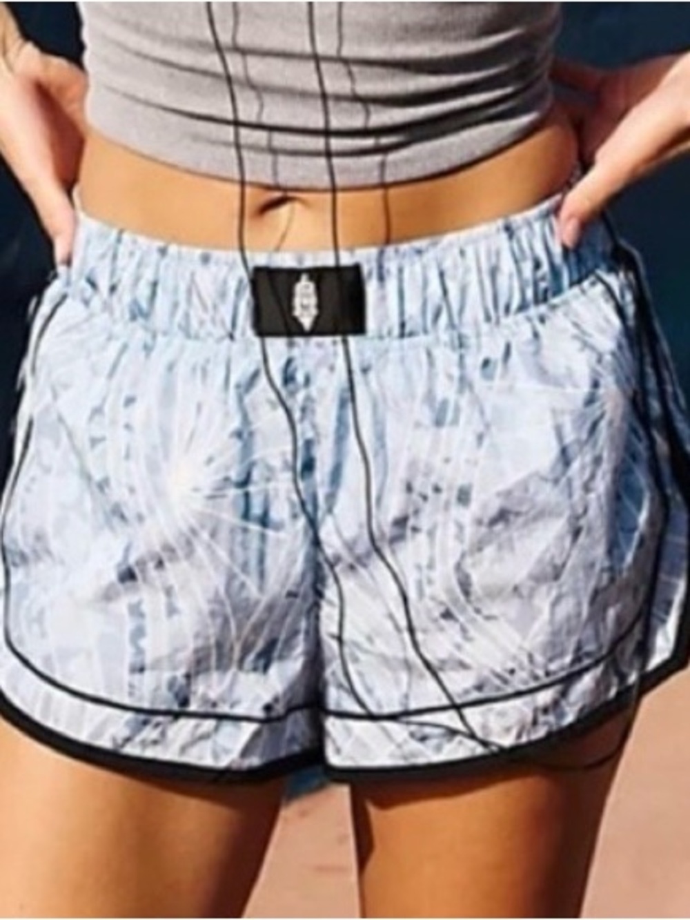 FP Movement by Free People: “Varsity Blues”Printed Shorts.Seawashed Combo. NWT